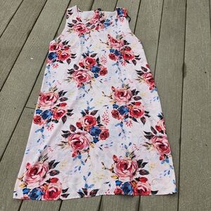 (L)NWT Ilanco  Floral Sleeveless Sheer Dress Floral Feminine Vacation Roses Wow